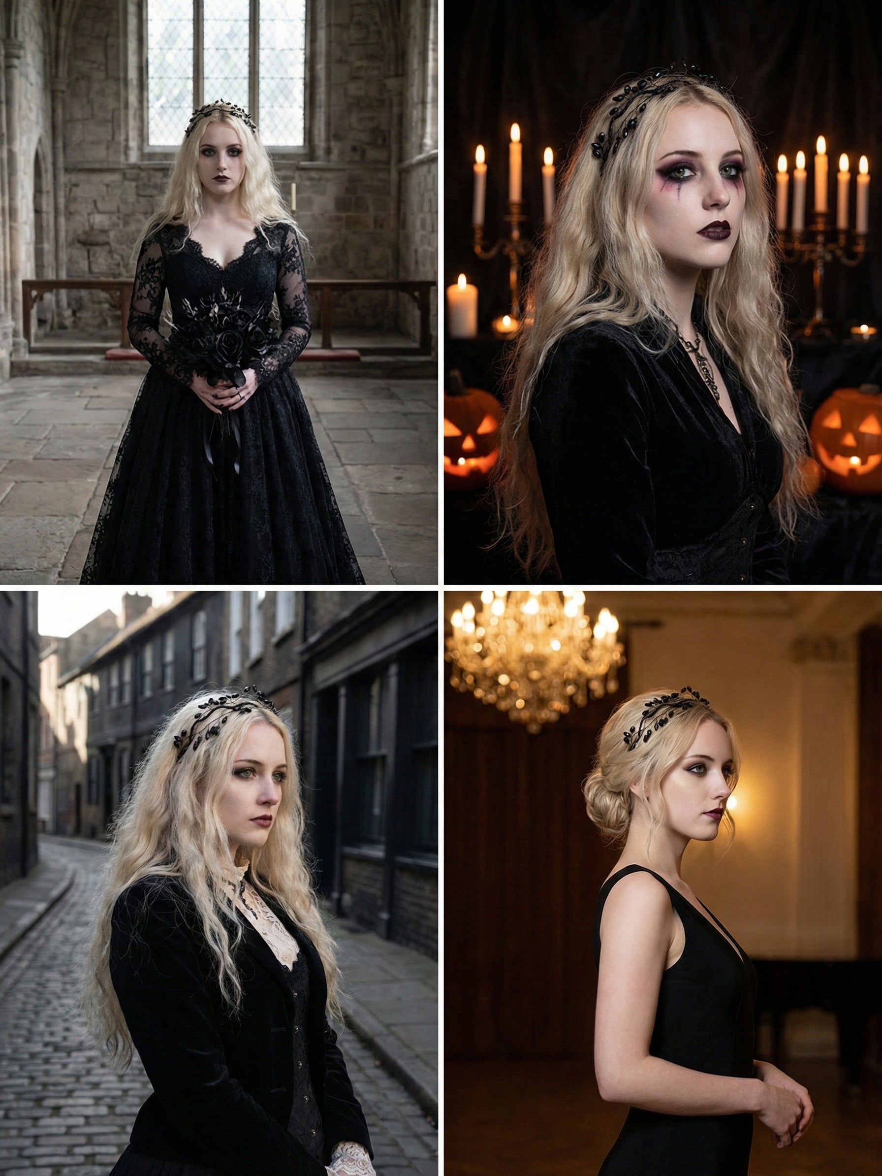 La belle noir fairy crystal headband