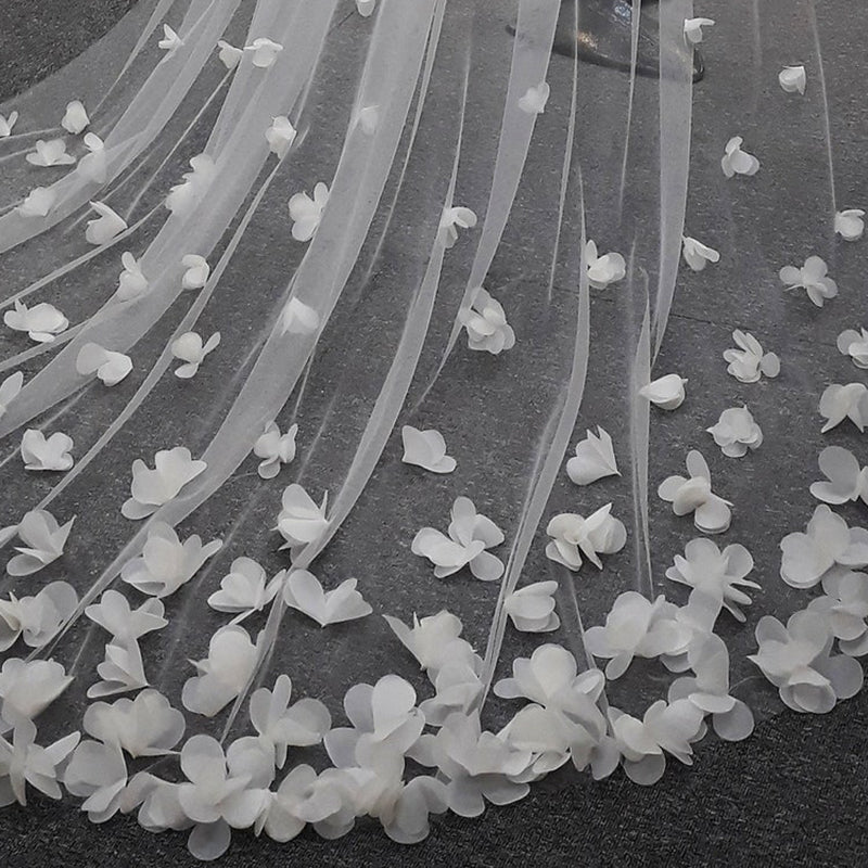3d flowers veil