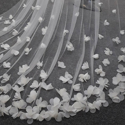 3d flowers veil