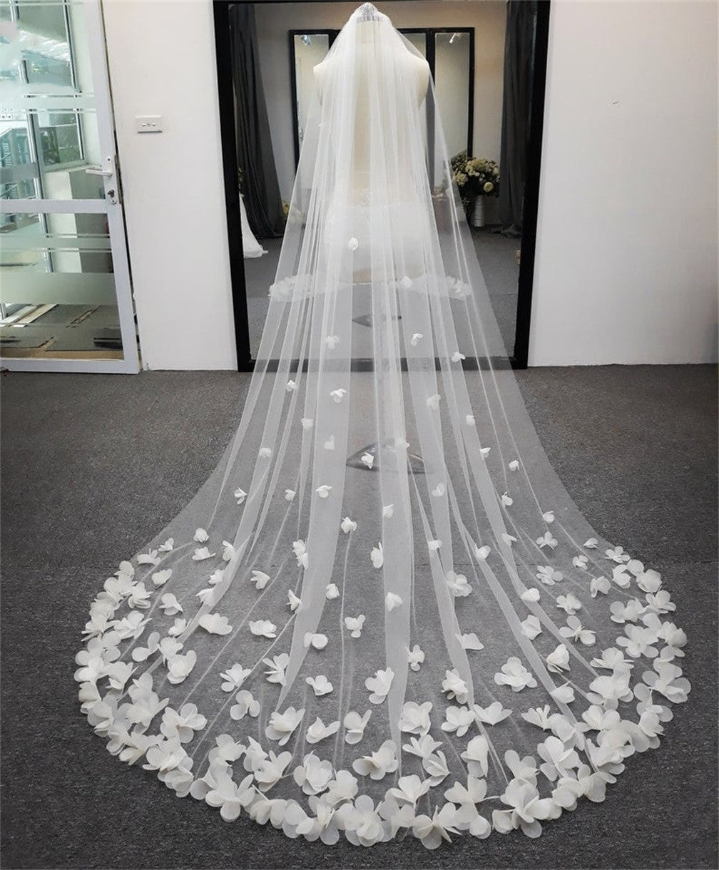 3d flowers veil