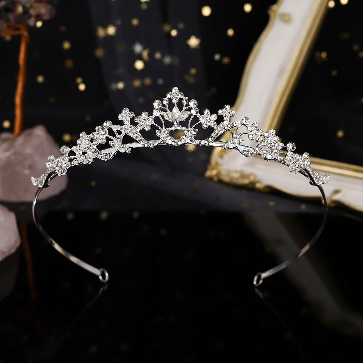 Flower crown hair rhinestone