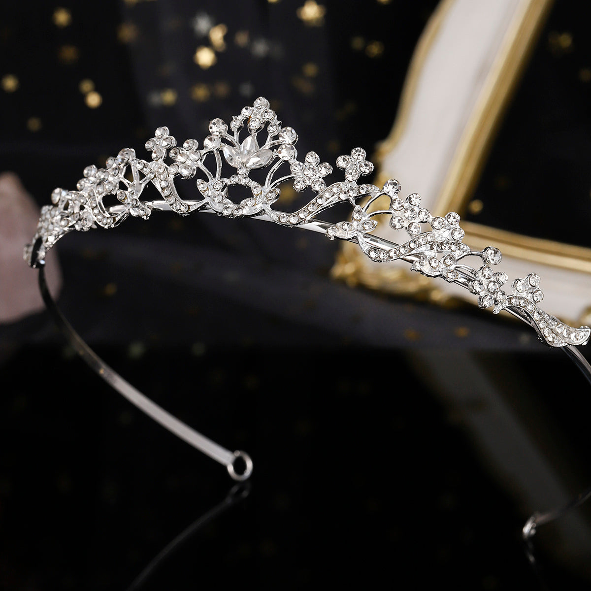 Flower crown hair rhinestone