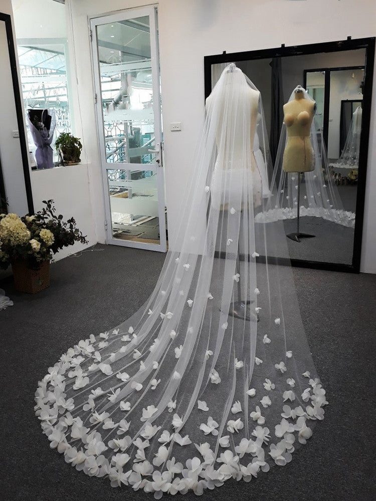 3d flowers veil